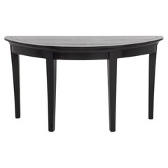 Vintage Modern Ebonized Wood Demilune Table