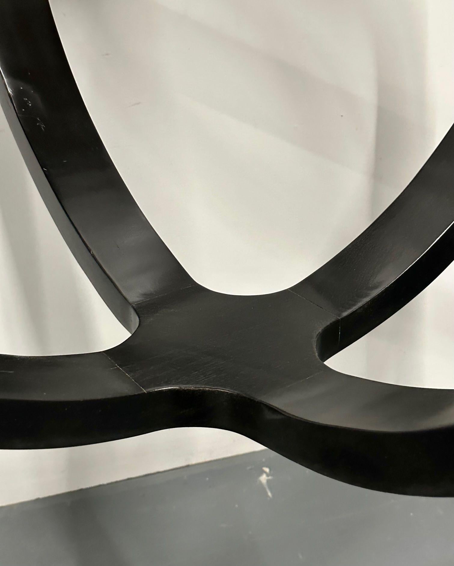 Modern Ebony Circular Chandelier / Lighting Pendant, Contemporary For Sale 4