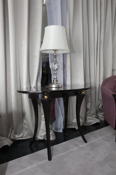 Mesa de centro ovalada moderna de madera de ébano