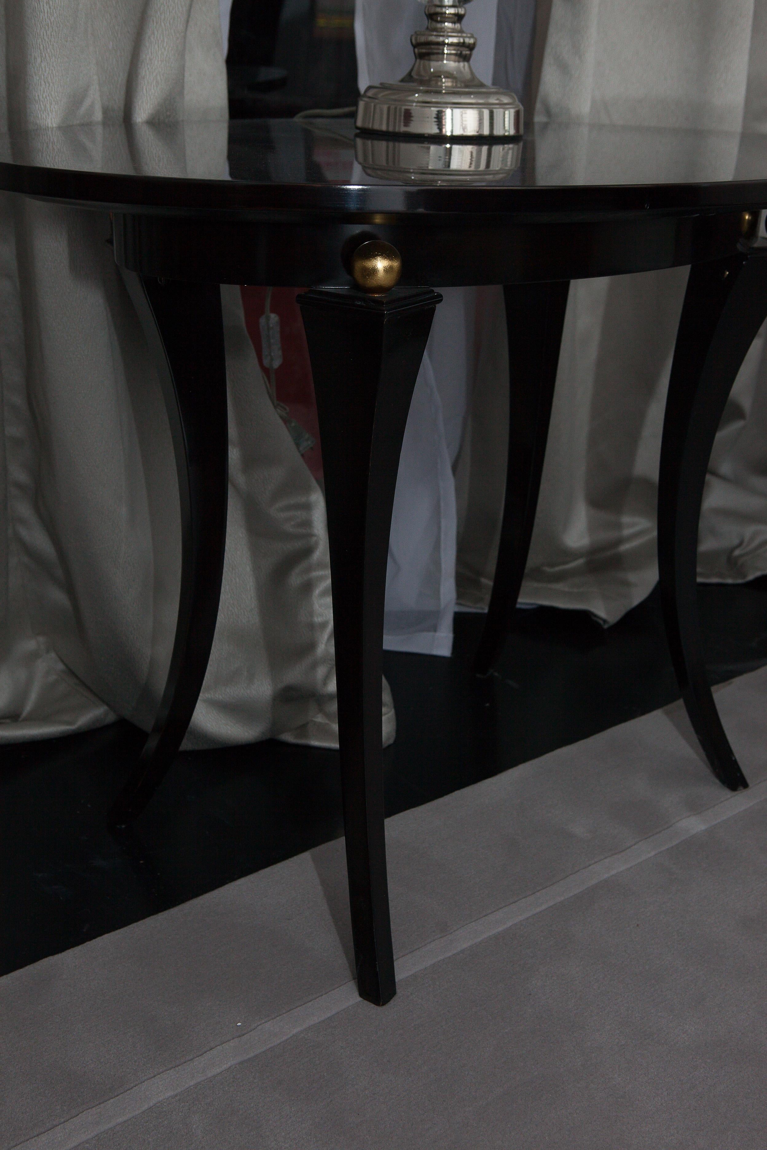 Hand-Carved Modern Ebony Wood Oval Coffee Table For Sale