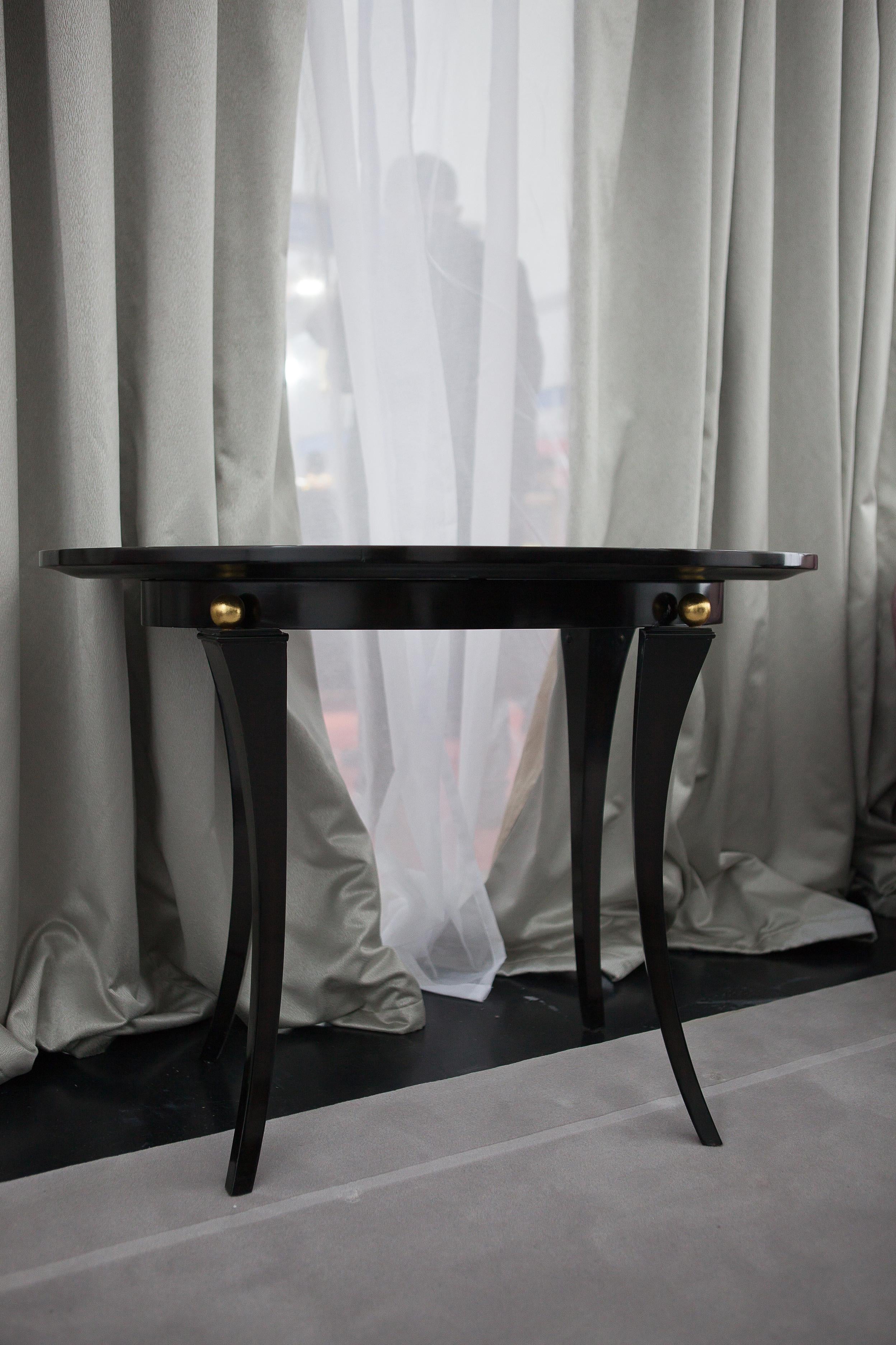 Contemporary Modern Ebony Wood Oval Coffee Table For Sale