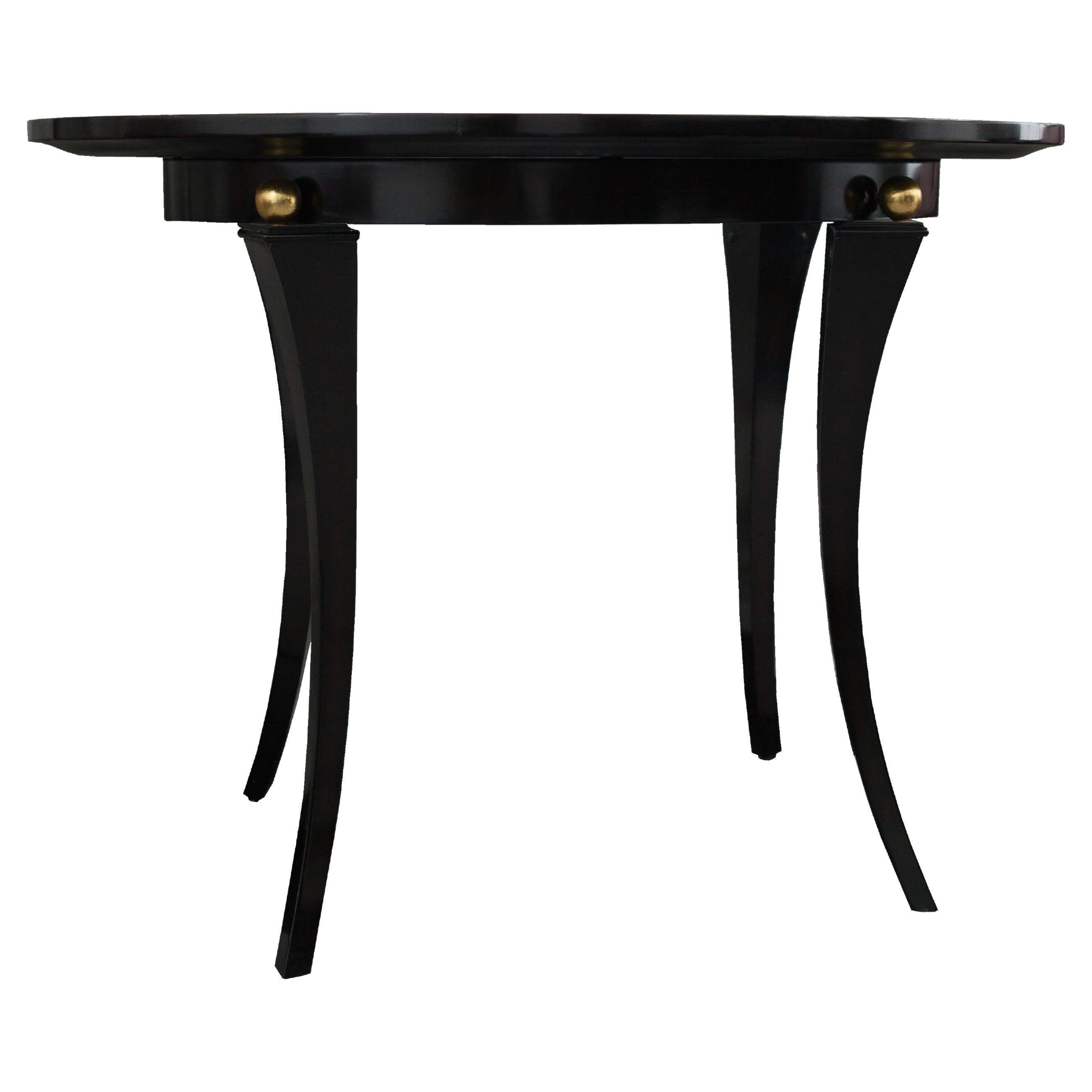 Modern Ebony Wood Oval Coffee Table For Sale