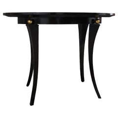 Modern Ebony Wood Oval Coffee Table