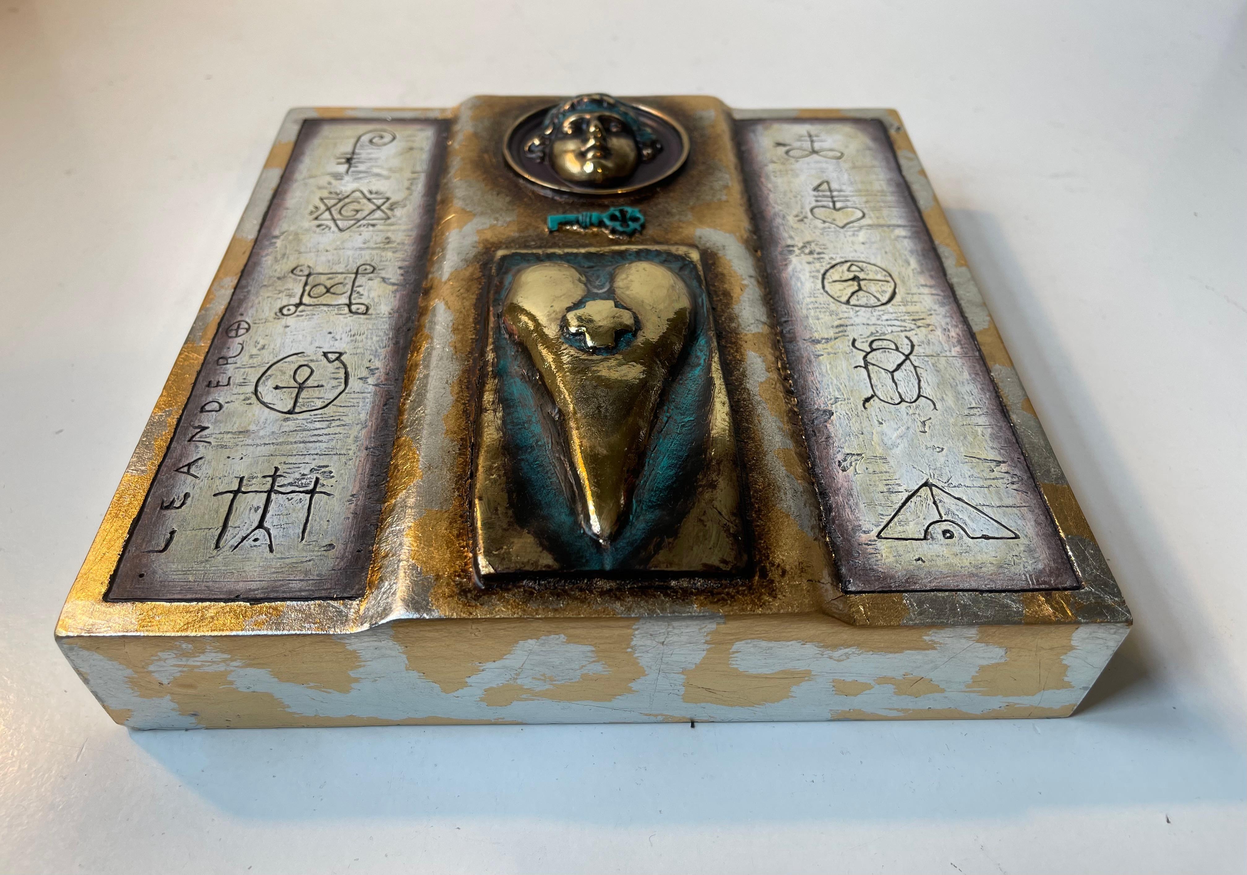 Modern Eclectic Icons in Ceramic & Bronze, Wall Hung, Set of 4 5