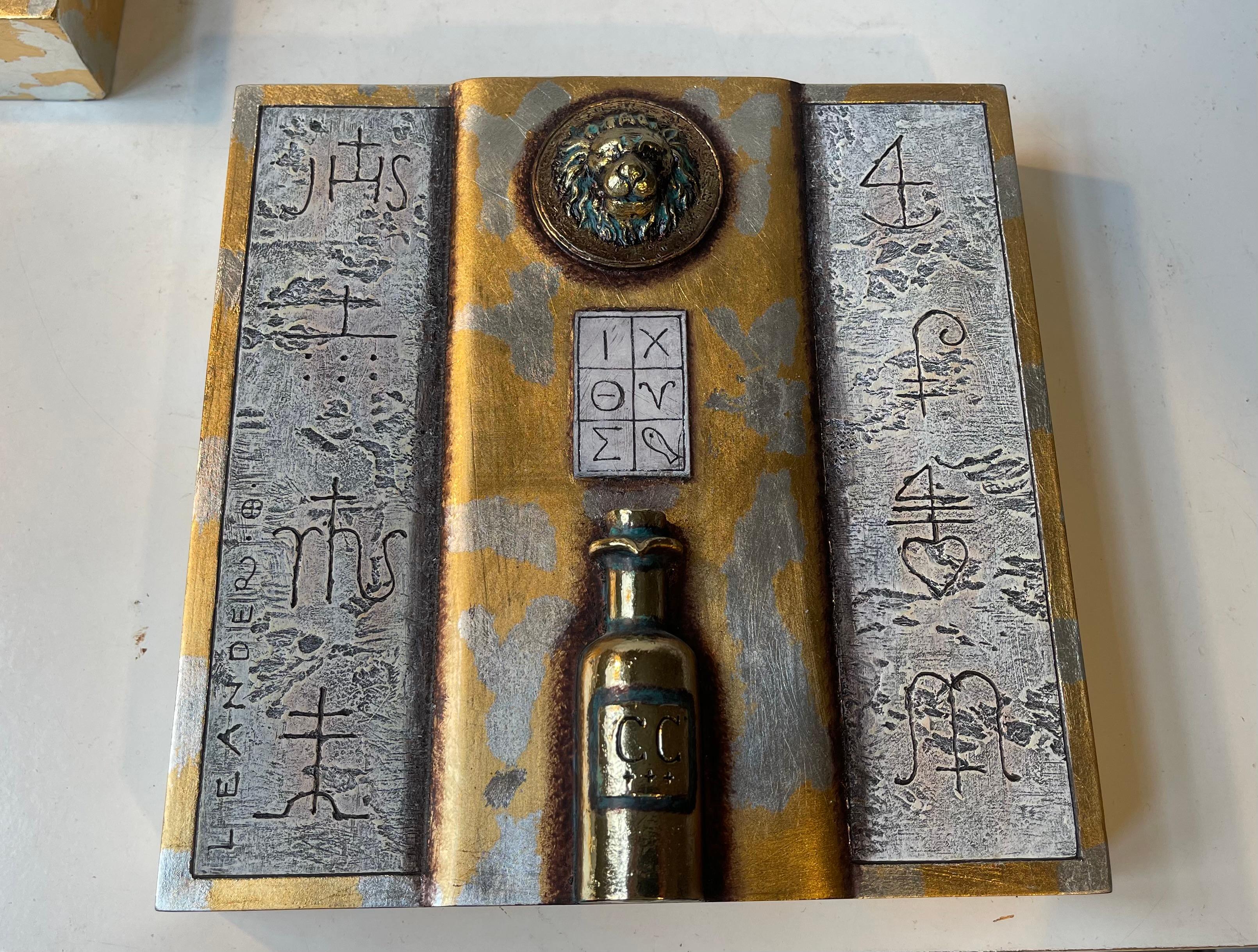 Modern Eclectic Icons in Ceramic & Bronze, Wall Hung, Set of 4 2