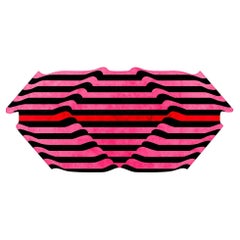 Modernity Eclectic Memphis Design Style Tapis tufté à la main Inviva Magenta, Black & Red