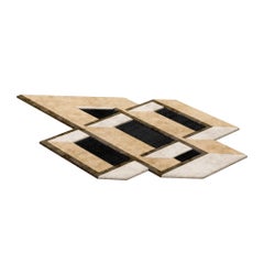 Modern Eclectic Rug with Hand-Tufted Botanical Silk