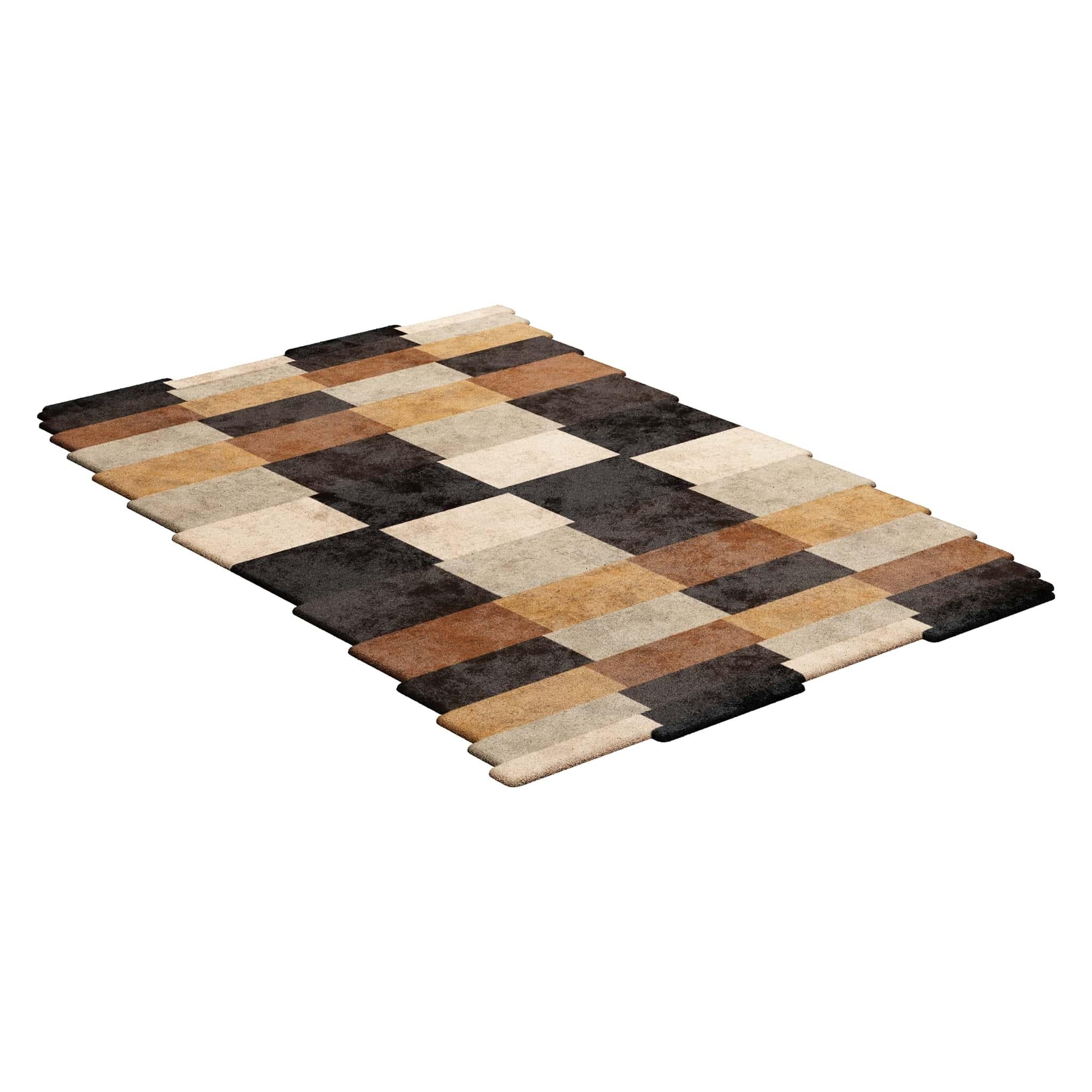 TAPIS Shaped #013 is an eclectic rug that brings back mid-century modern vibes mixed with Postmodern style. This rug is handmade using the hand-tufted technique from 100% botanical silk with a thickness of 16mm. Available in sizes Small and Large.