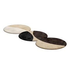 Modern Eclectic Rug with Hand-Tufted Botanical Silk