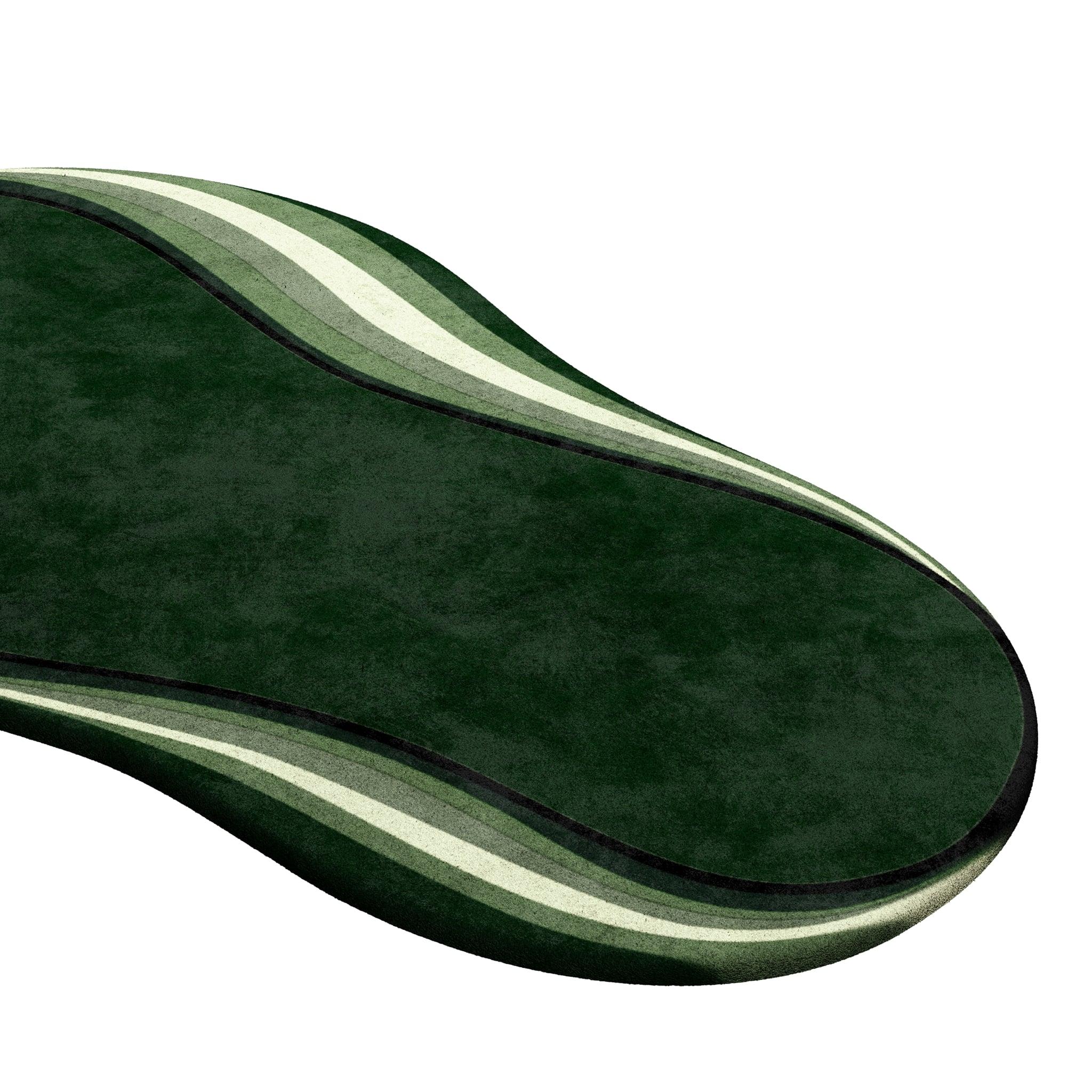 Portuguese Modern Eclectic Style Green Oval Shape Rug Hand-Tufted  For Sale