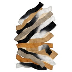 Modern Eclectic Memphis Design Style Rug with Hand-Tufted Botanical Silk