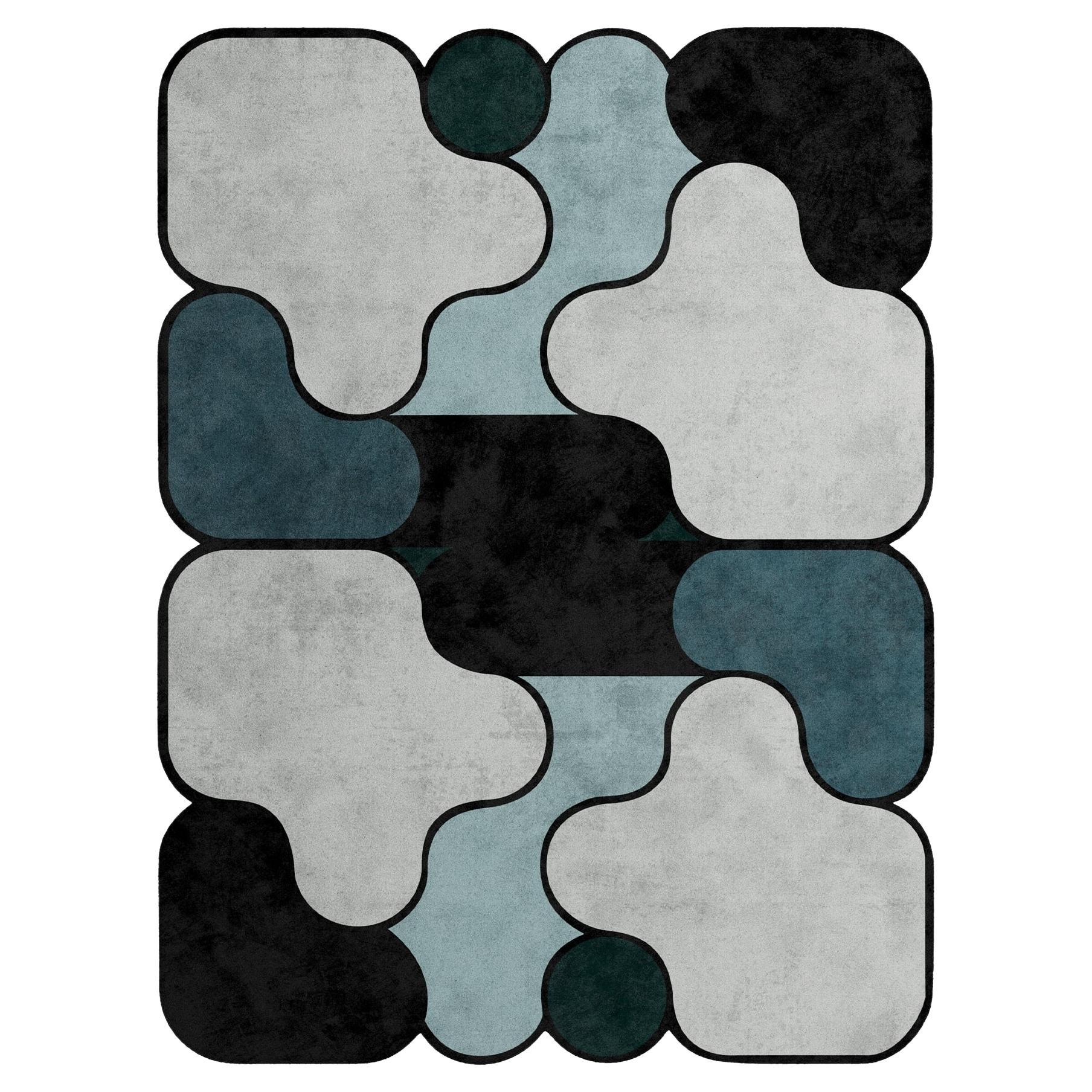 Modern Eclectic Style Rug with Hand-Tufted Botanical Silk For Sale
