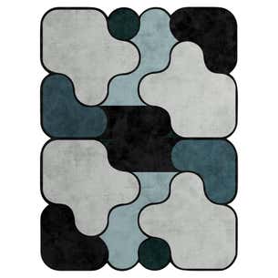 Modern Eclectic Style Rug with Hand-Tufted Botanical Silk For Sale at ...
