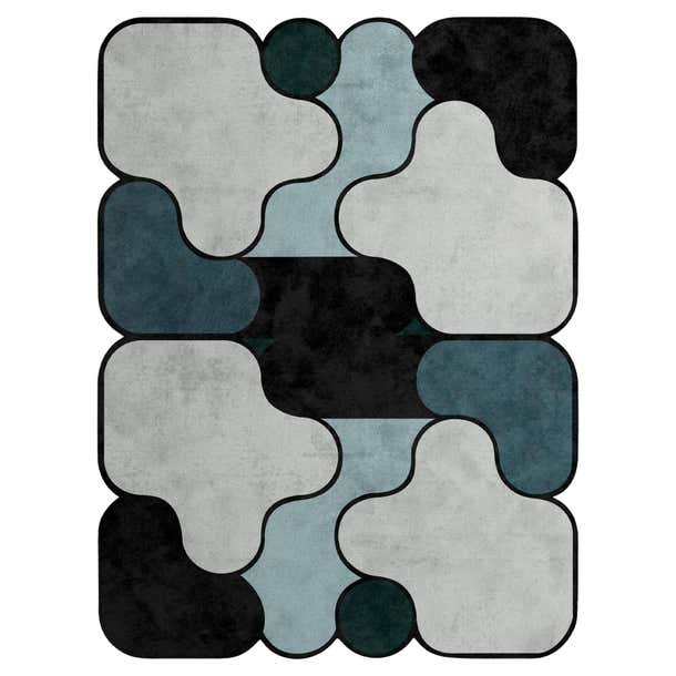 Modern Eclectic Style Rug with Hand-Tufted Botanical Silk For Sale at ...