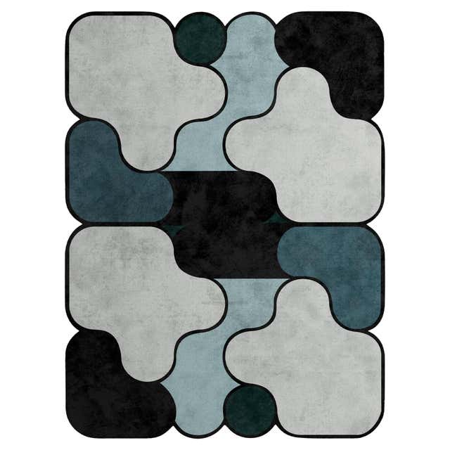 Modern Eclectic Memphis Design Style Rug with Hand-Tufted Botanical ...