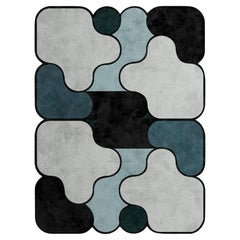 Modern Eclectic Style Rug with Hand-Tufted Botanical Silk
