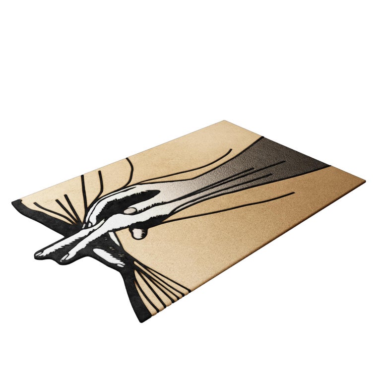 Modern EcoFriendly Handmade Rug with Vanguardist Design For Sale at