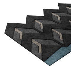 Modern Eco-Friendly Retro Handmade Rug with Irregular Shape