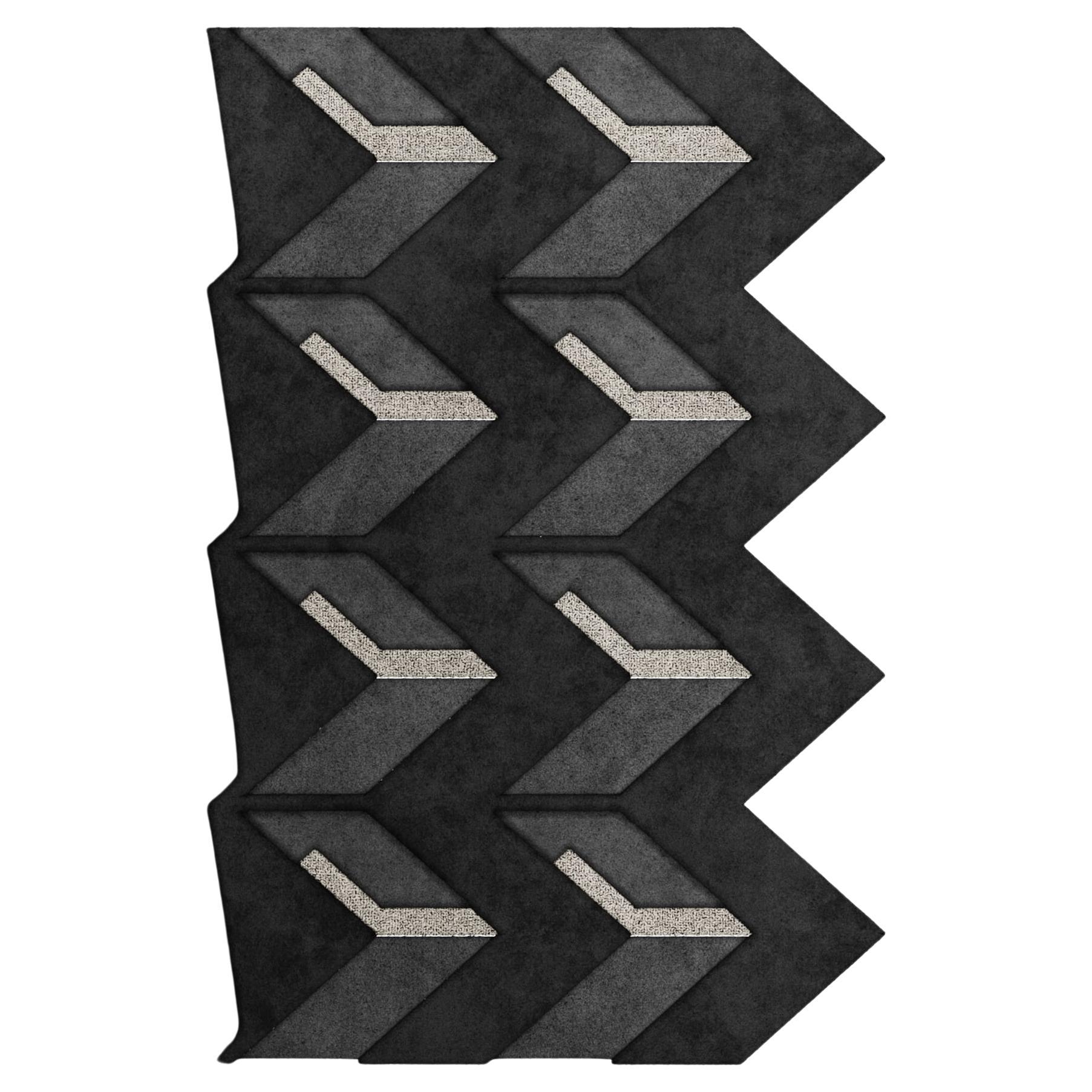 Modern Eco-Friendly Retro Handmade Rug with Irregular Shape For Sale