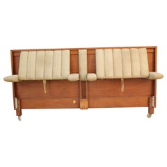 Modern Edward Wormley for Dunbar Tilting Drop Arm King Sized Walnut Headboard