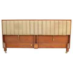 Modern Edward Wormley for Dunbar Tilting Drop Arm King Sized Walnut Headboard