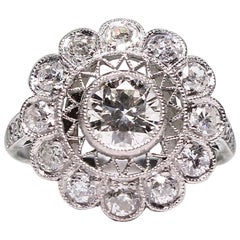 Modern Edwardian Style Platinum 1.85 Carat Diamond Ring