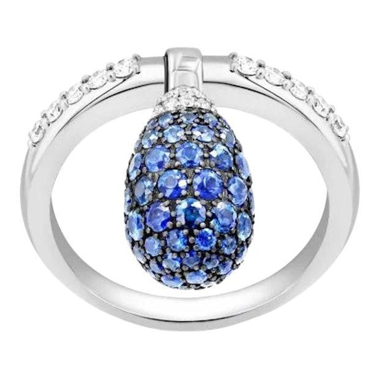 The Moderns Sapphire Diamond White Gold Ring for Her en vente