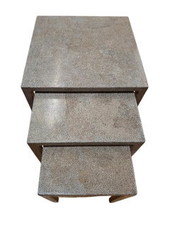 Modern Eggshell Lacquer Nesting Tables ~ Set of 3 ~