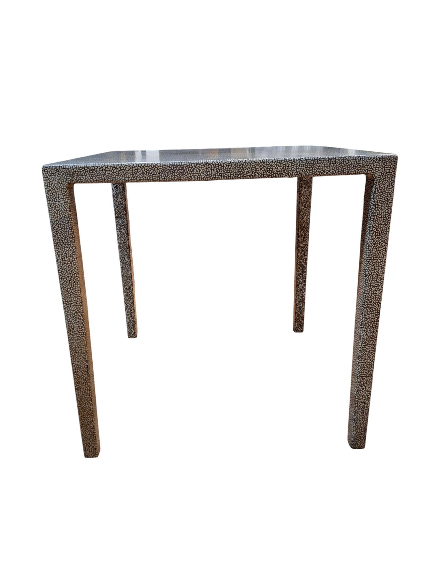 Modern Eggshell Lacquer Nesting Tables ~ Set of 3 ~ For Sale 3