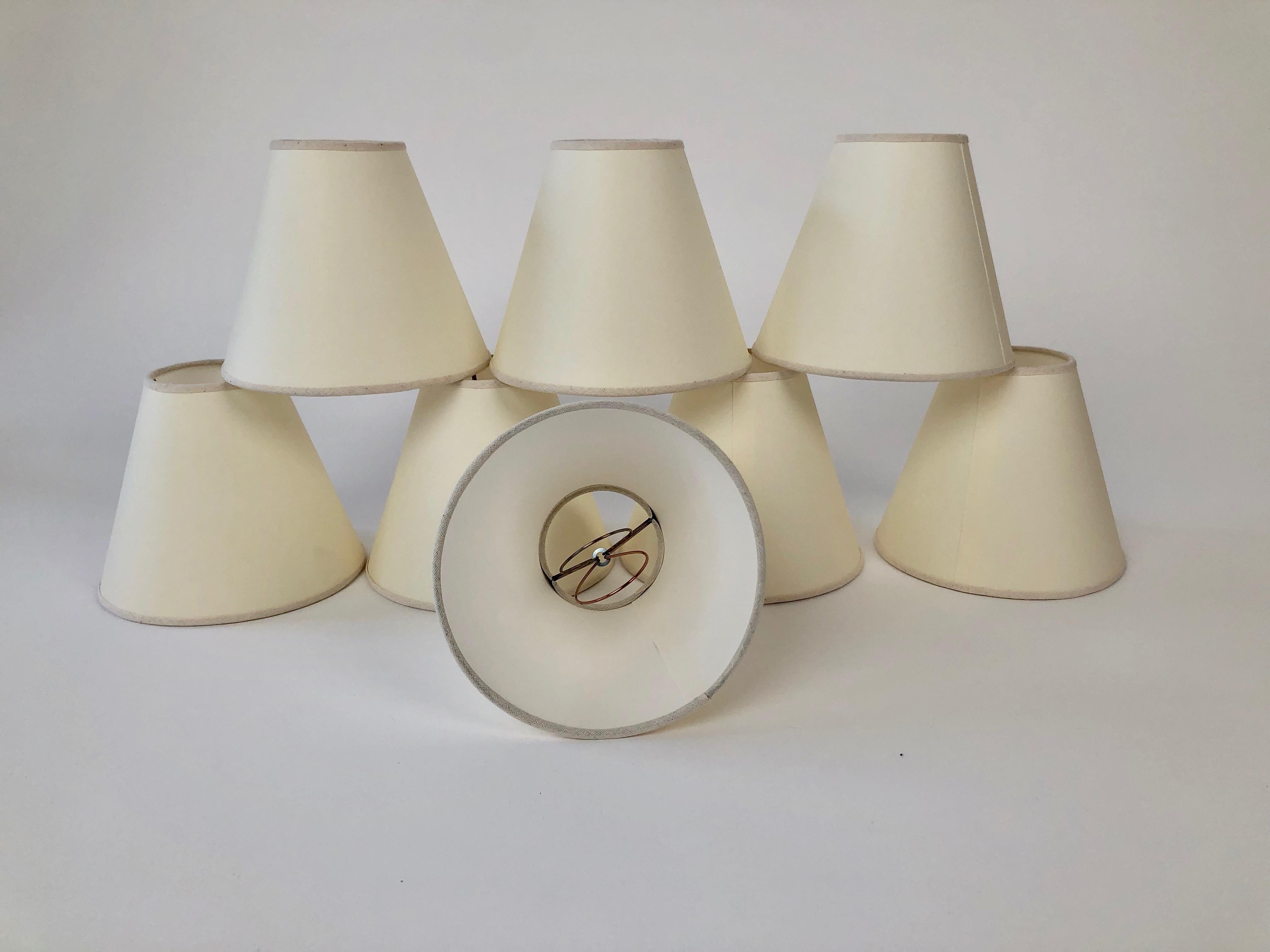 Modern Eight Arm Chandelier from Austria with Parchment Shades, 1950's For Sale 5