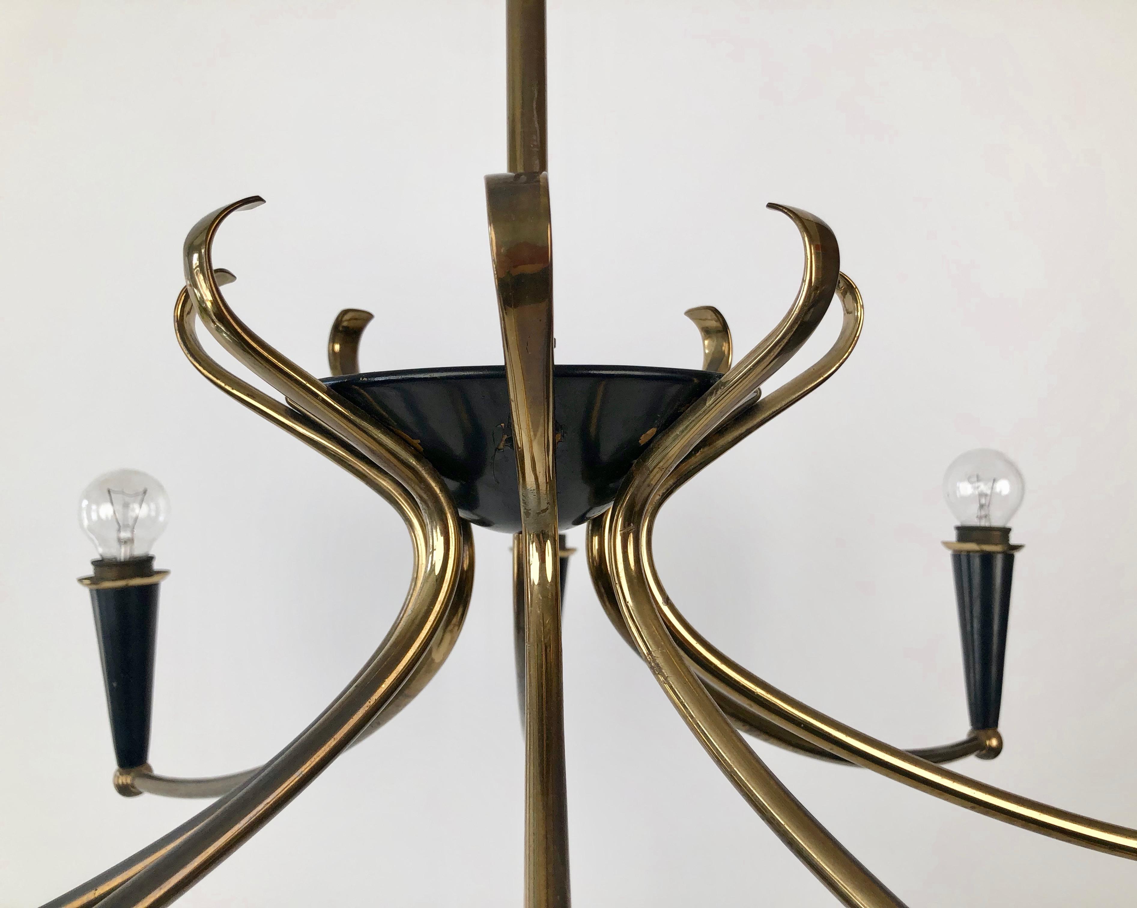 Modern Eight Arm Chandelier from Austria with Parchment Shades, 1950's For Sale 8
