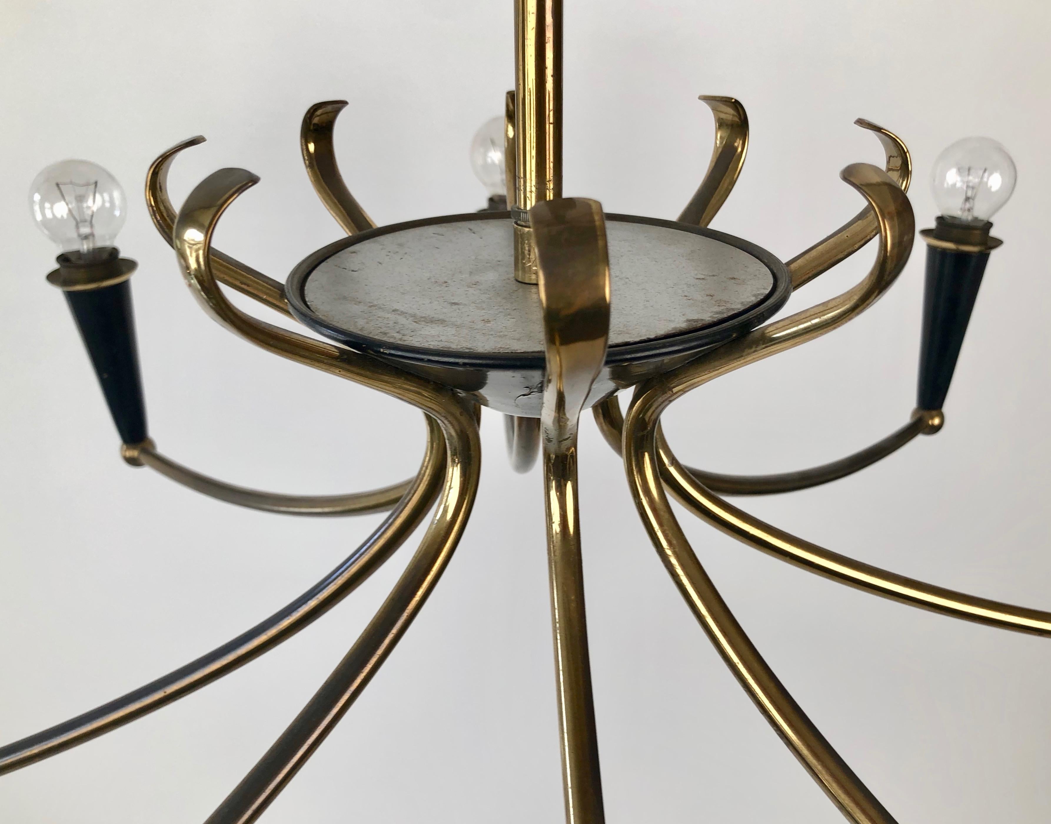 Modern Eight Arm Chandelier from Austria with Parchment Shades, 1950's For Sale 9