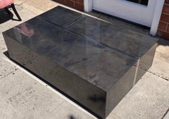 Modern Ej Victor Rivoli Ziegenleder & Metall Designer Cocktail Couchtisch