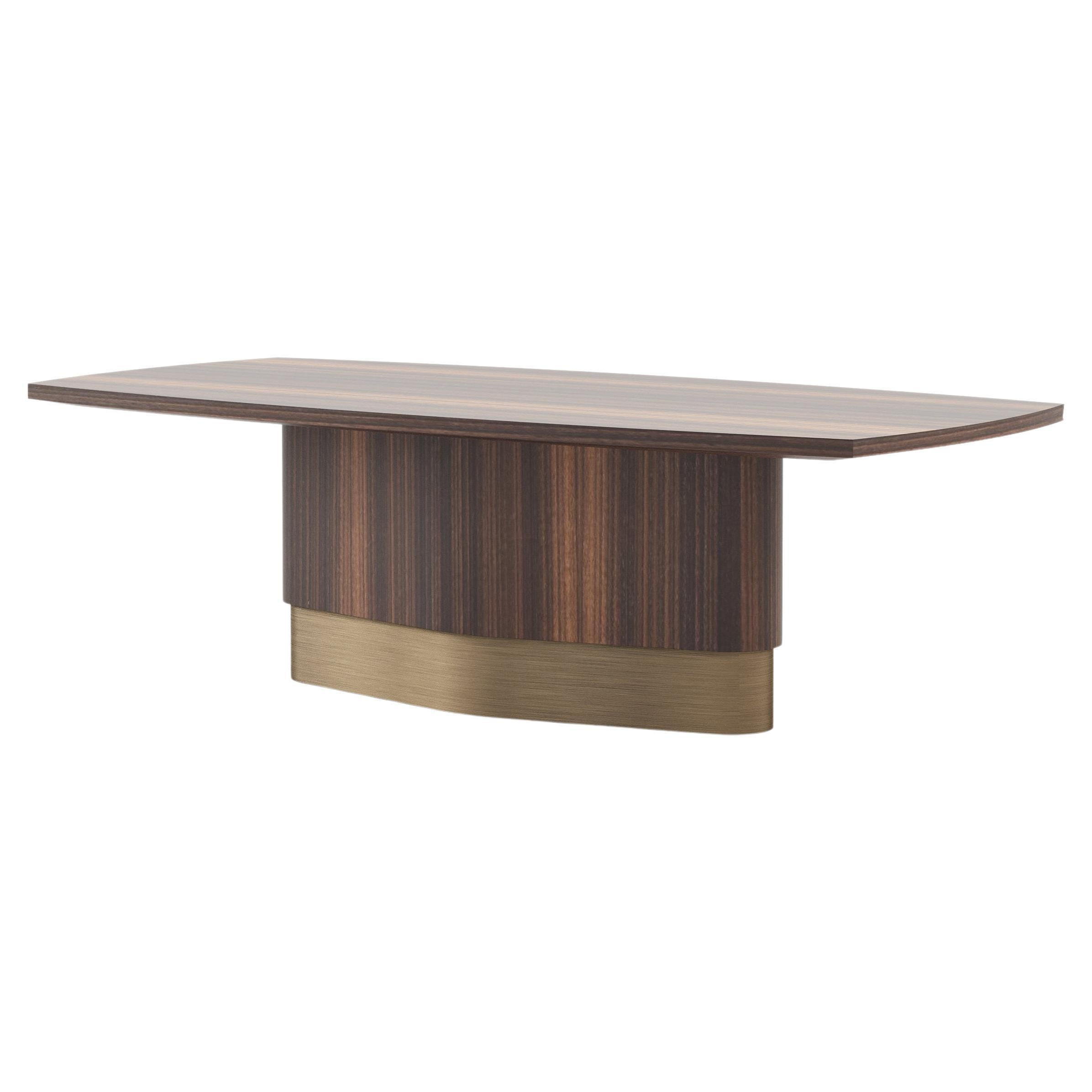 Modern Elea Dining Table Made with Walnut And Brass, Handmade By Stylish Club For Sale