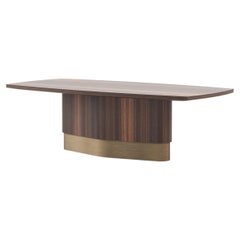 Modern Elea Dining Table Made with Walnut And Brass, Handmade By Stylish Club
