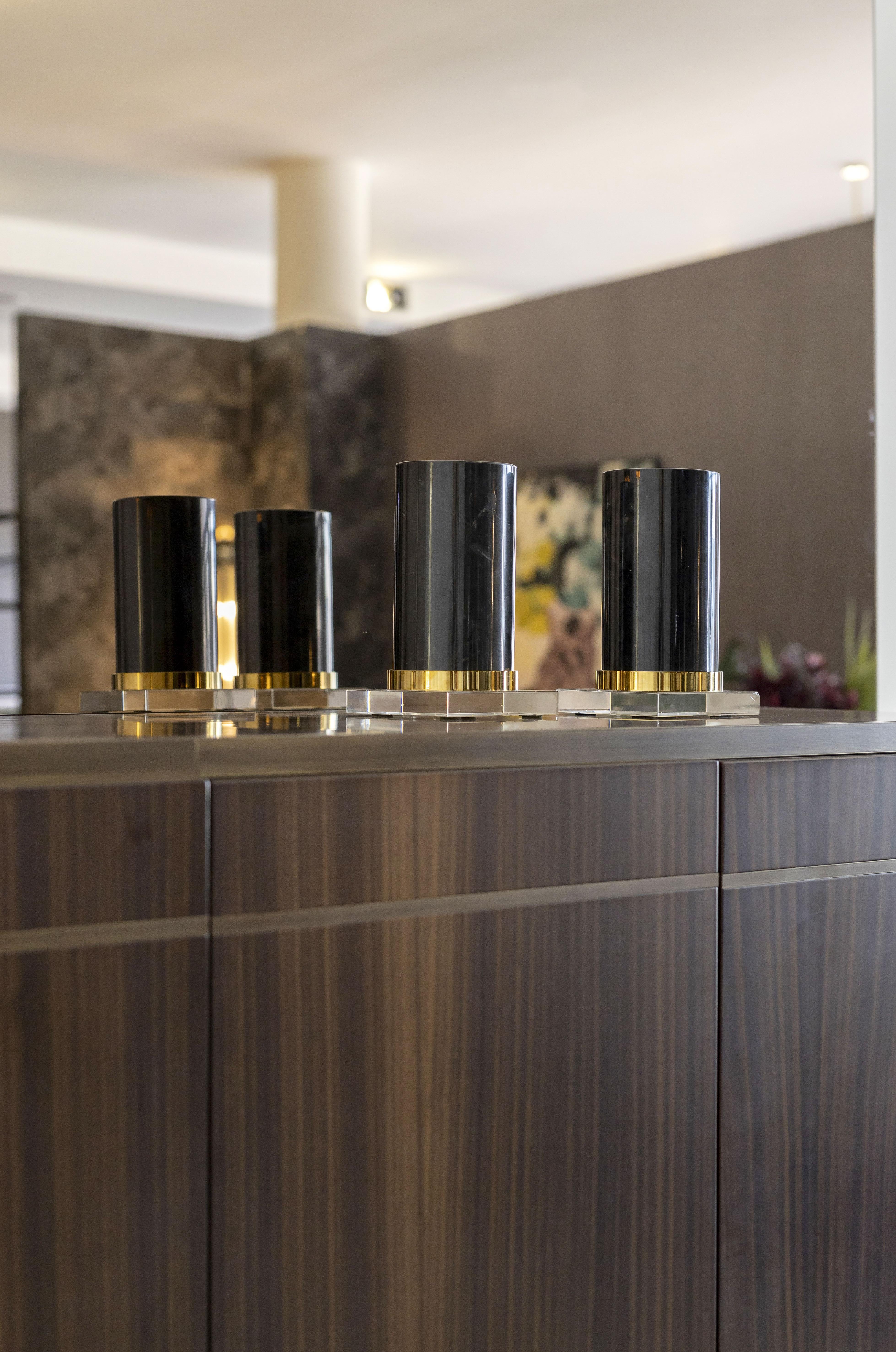 Modern Elea Sideboard Made With Walnut And Brass, Handmade by Stylish Club For Sale 2