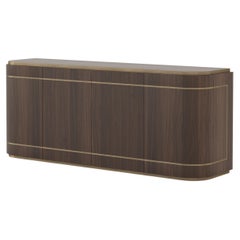 Modern Elea Sideboard Made With Walnut And Brass, Handmade by Stylish Club