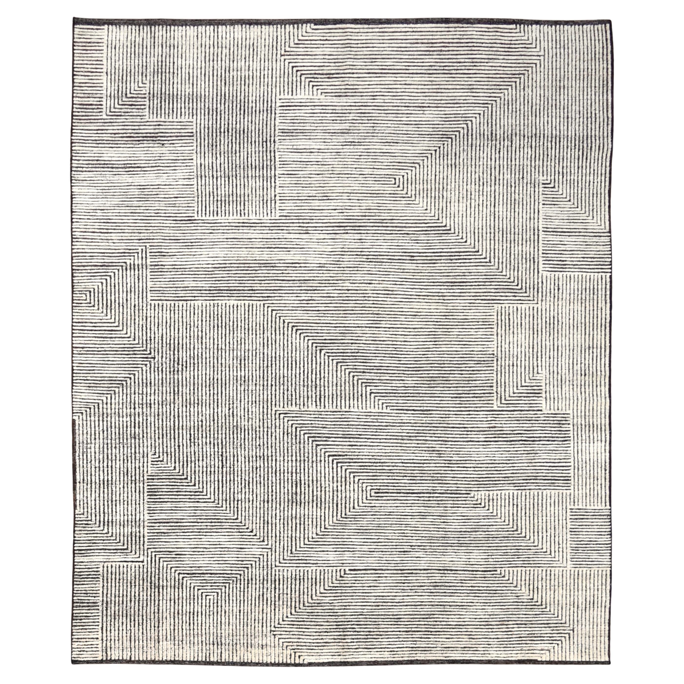 Geometrico moderno ed elegante  Tappeto in lana fantasia 8'3''x10'
