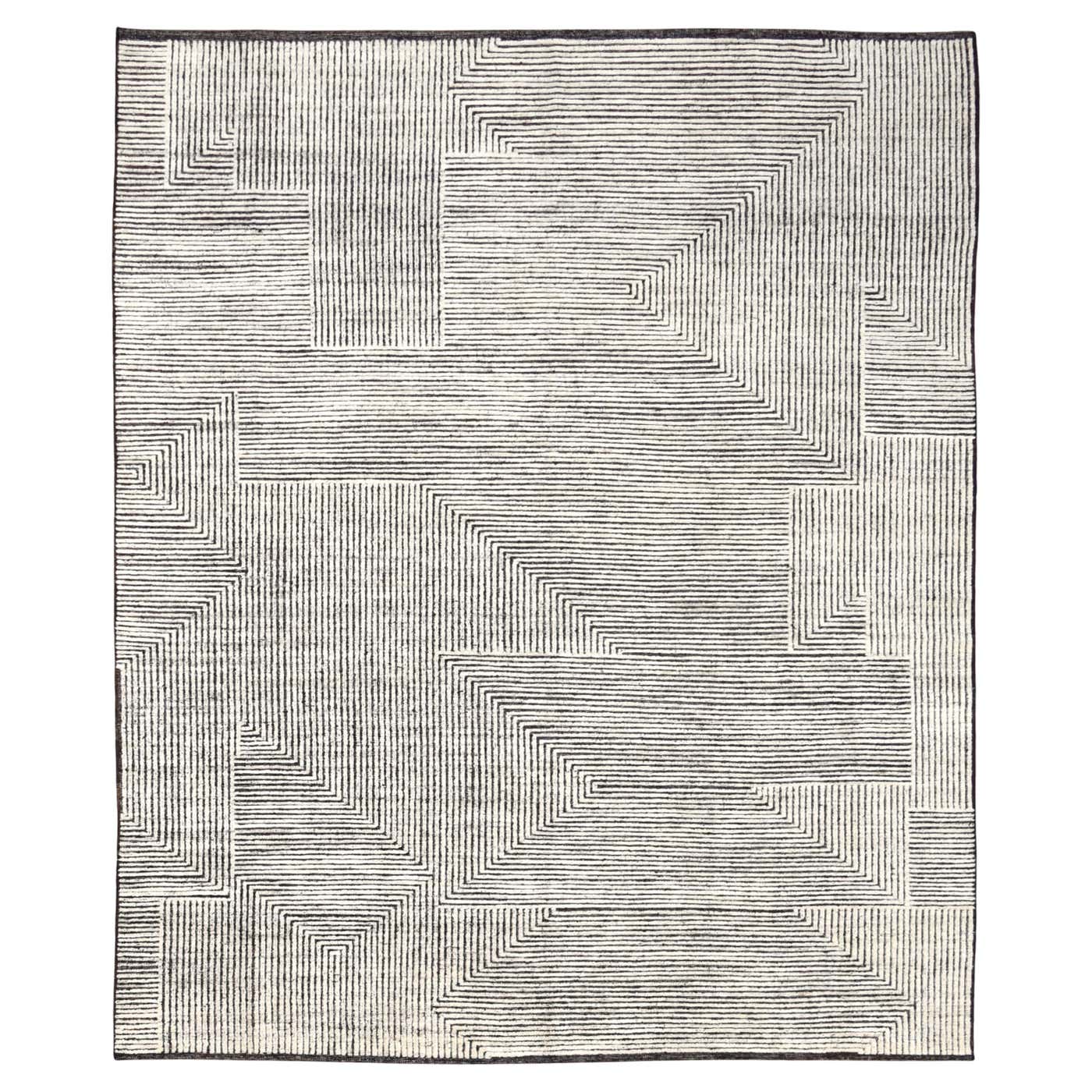 Modern Elegant Geometric Patterned Wool Rug 8'3''x10' For Sale at 1stDibs