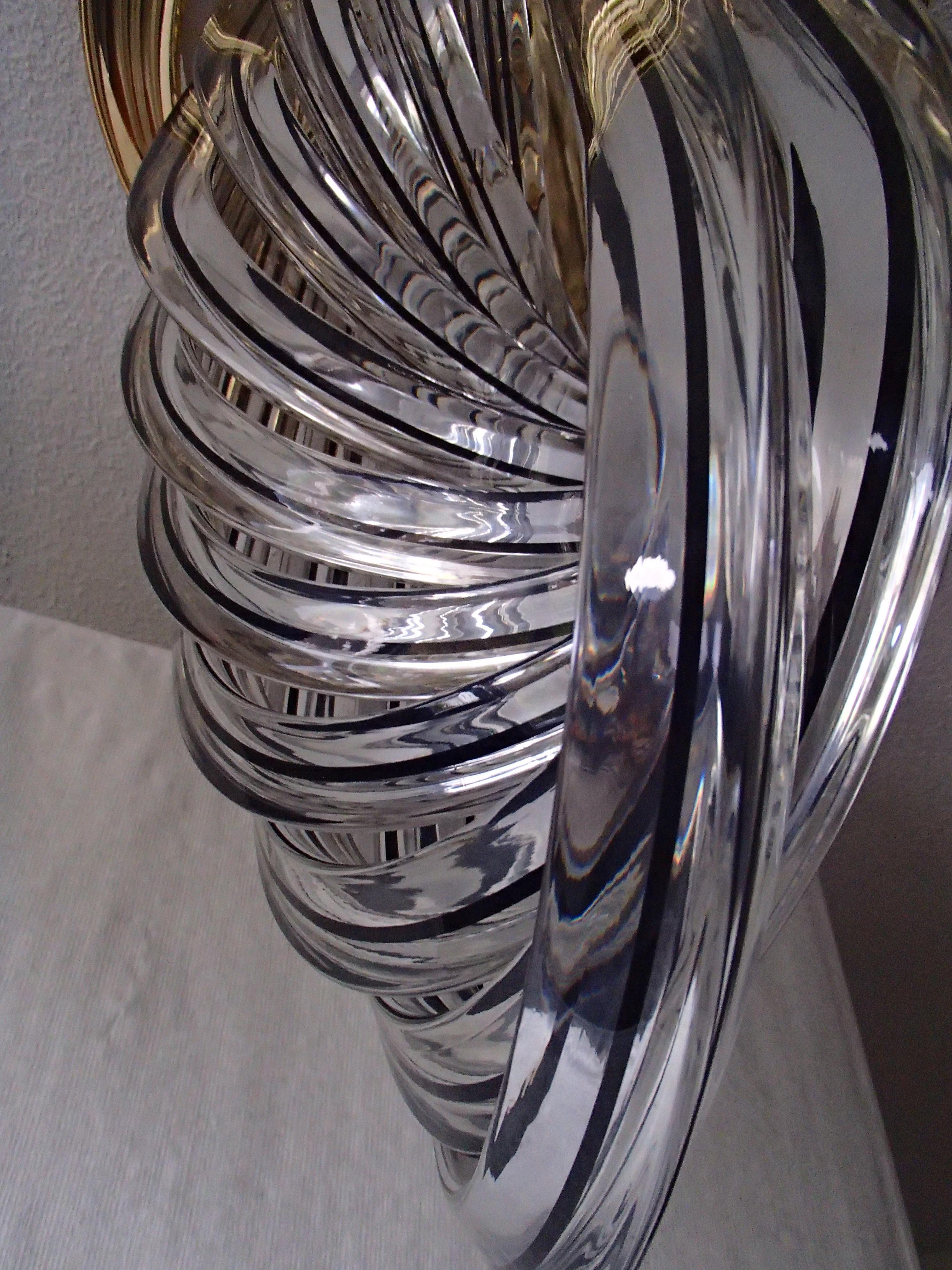 Moderner, eleganter Venini-Kronleuchter „Bluino“ aus Kristallglas und Messing im Zustand „Gut“ im Angebot in Weiningen, CH