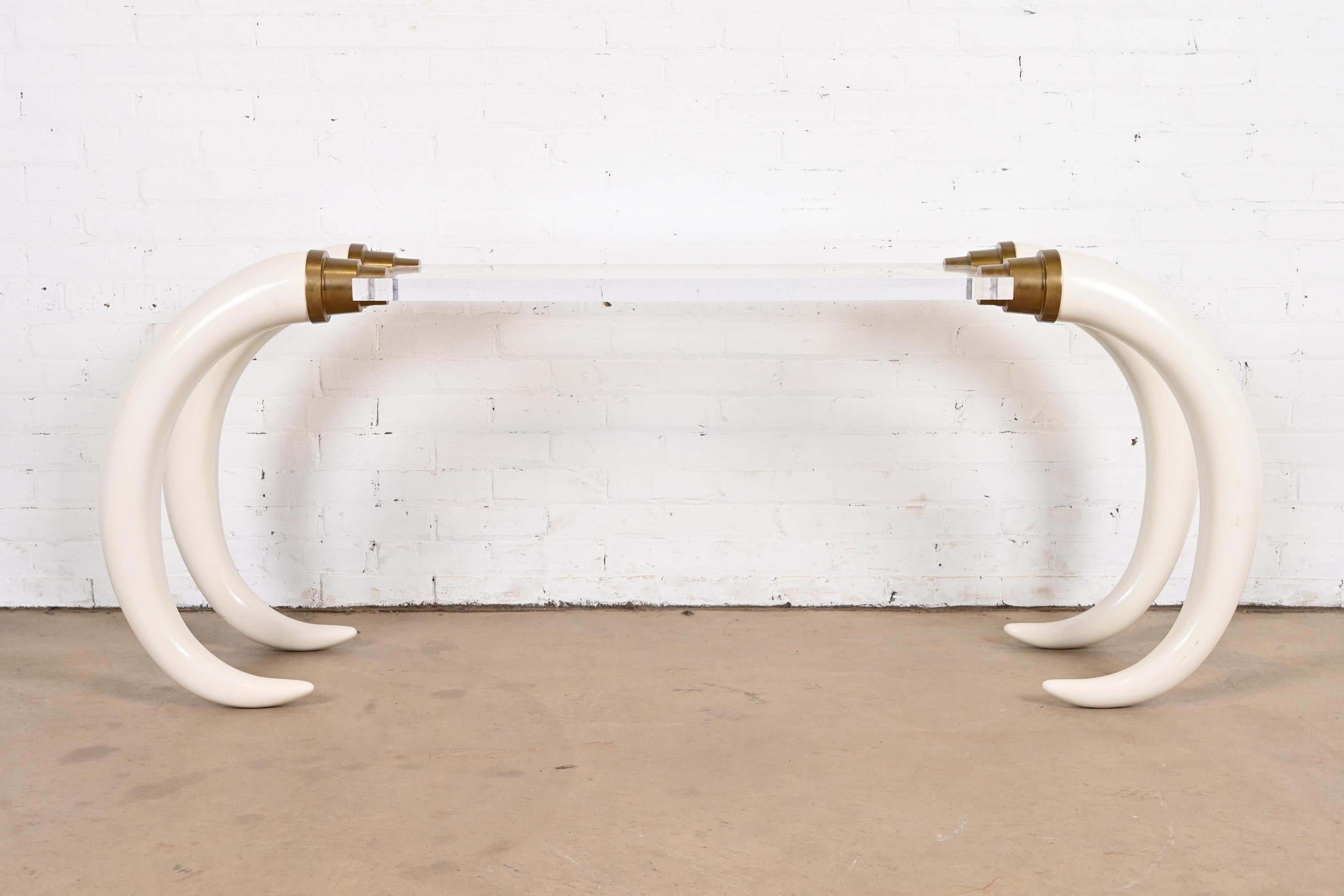 American Modern Elephant Tusk Console Table by Suzzane Dahl & Jerry Barich, 1970s