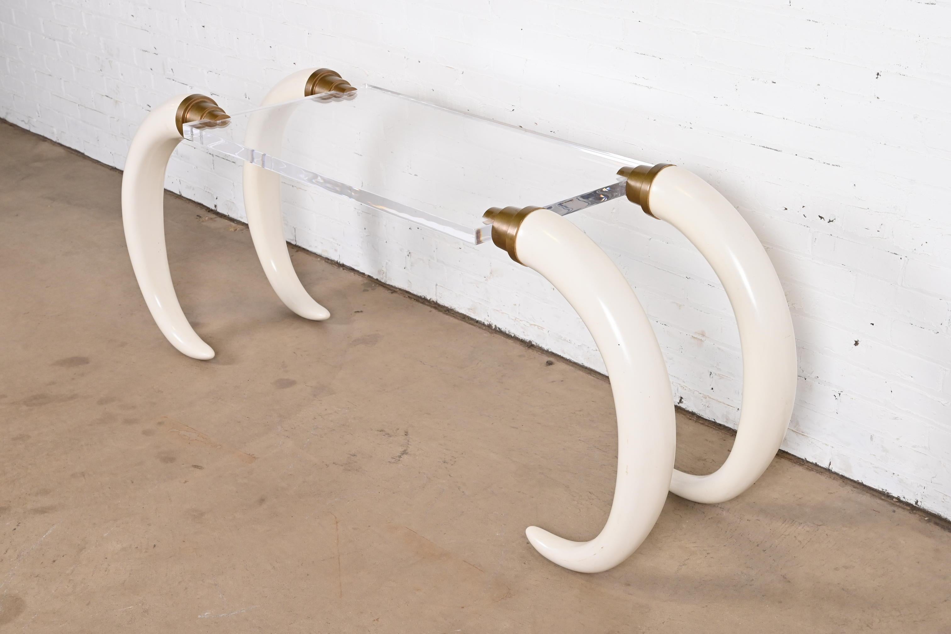 Modern Elephant Tusk Console Table by Suzzane Dahl & Jerry Barich, 1970s In Good Condition In South Bend, IN