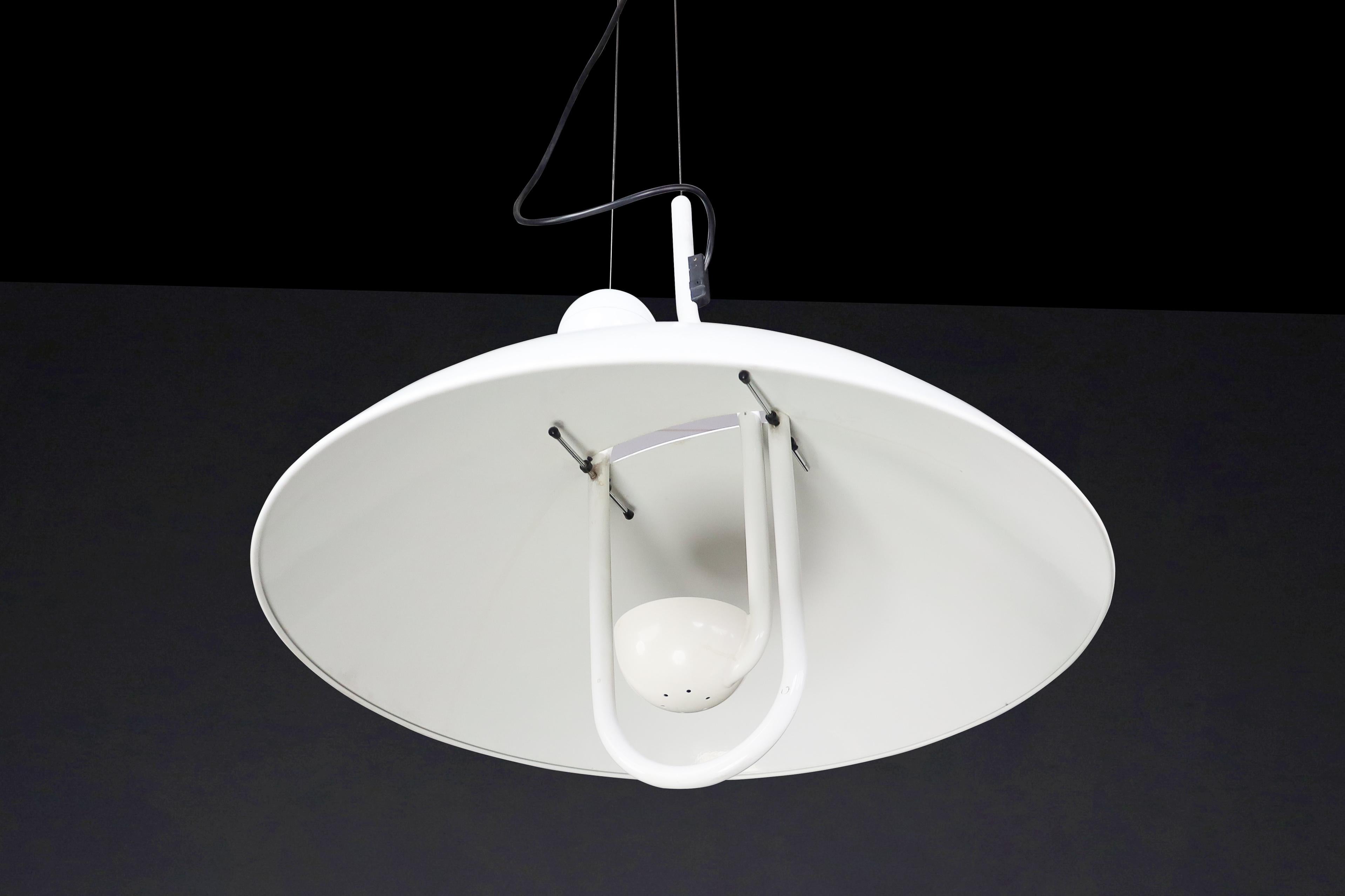 Modern Elio Martinelli for Martinelli Luce Moon Dome Metal Pendant Lamp 1980 For Sale 5