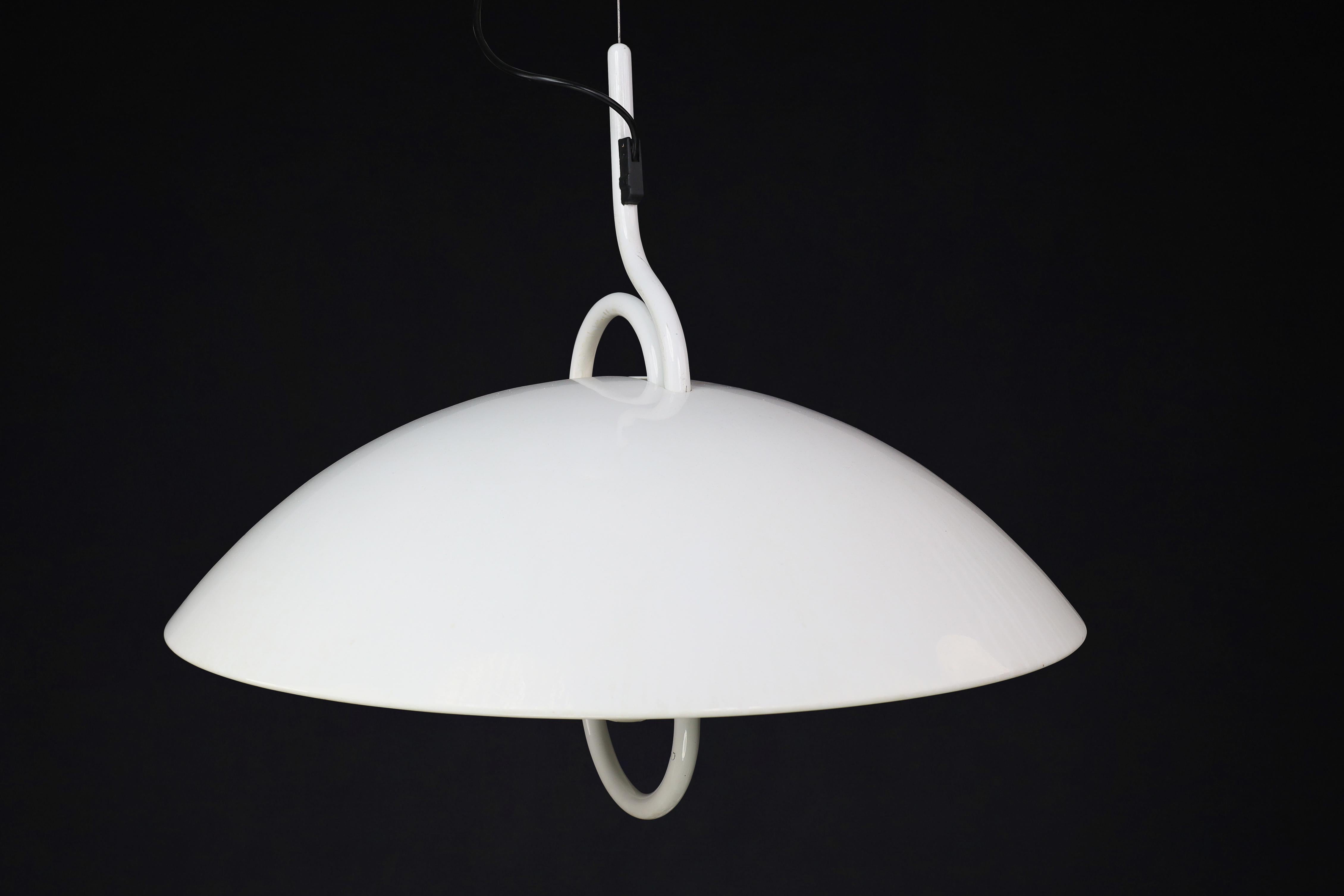 Modern Elio Martinelli for Martinelli Luce Moon Dome Metal Pendant Lamp 1980 For Sale 6