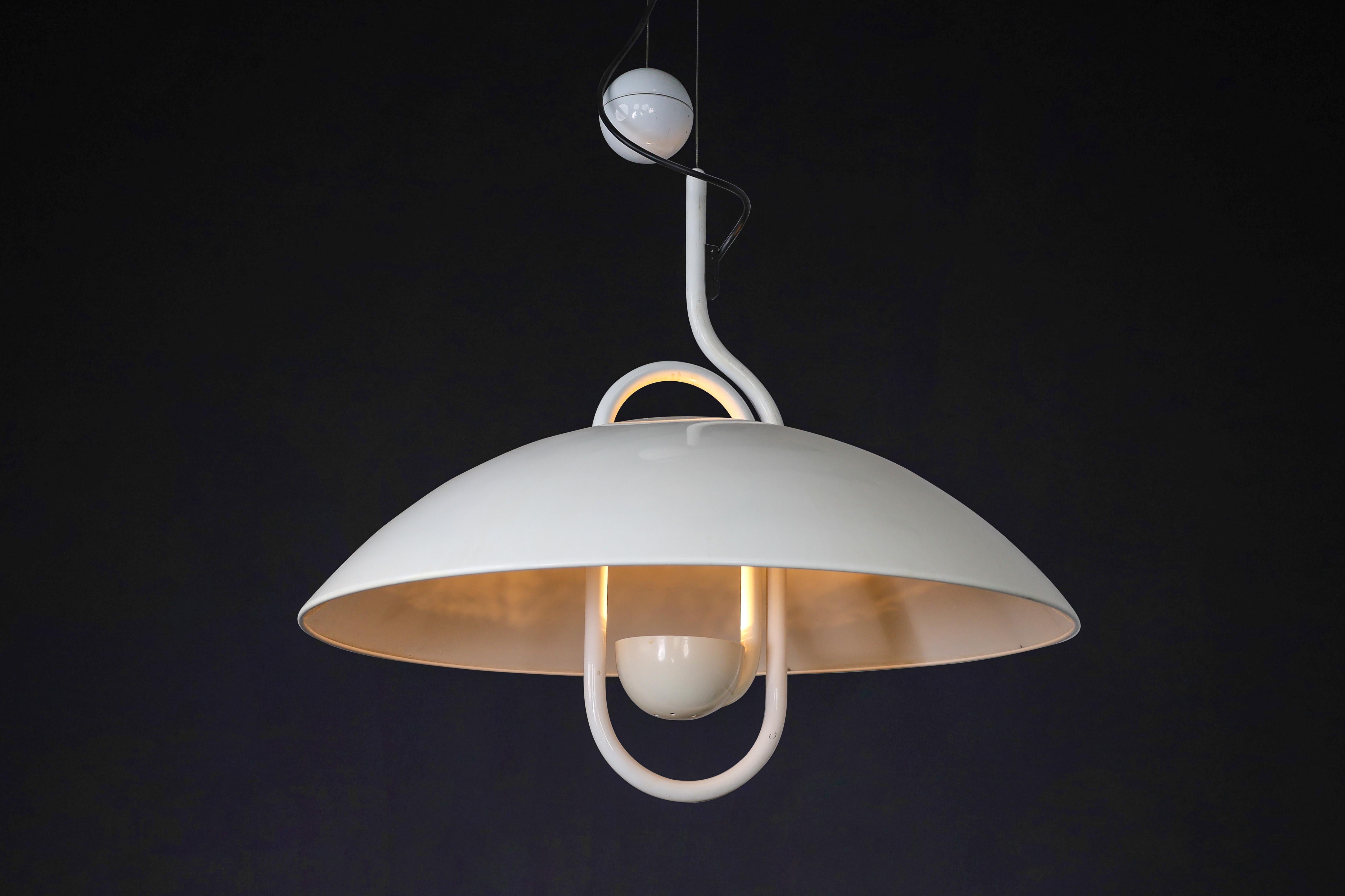 Modern Elio Martinelli for Martinelli Luce Moon Dome Metal Pendant Lamp 1980 For Sale 9
