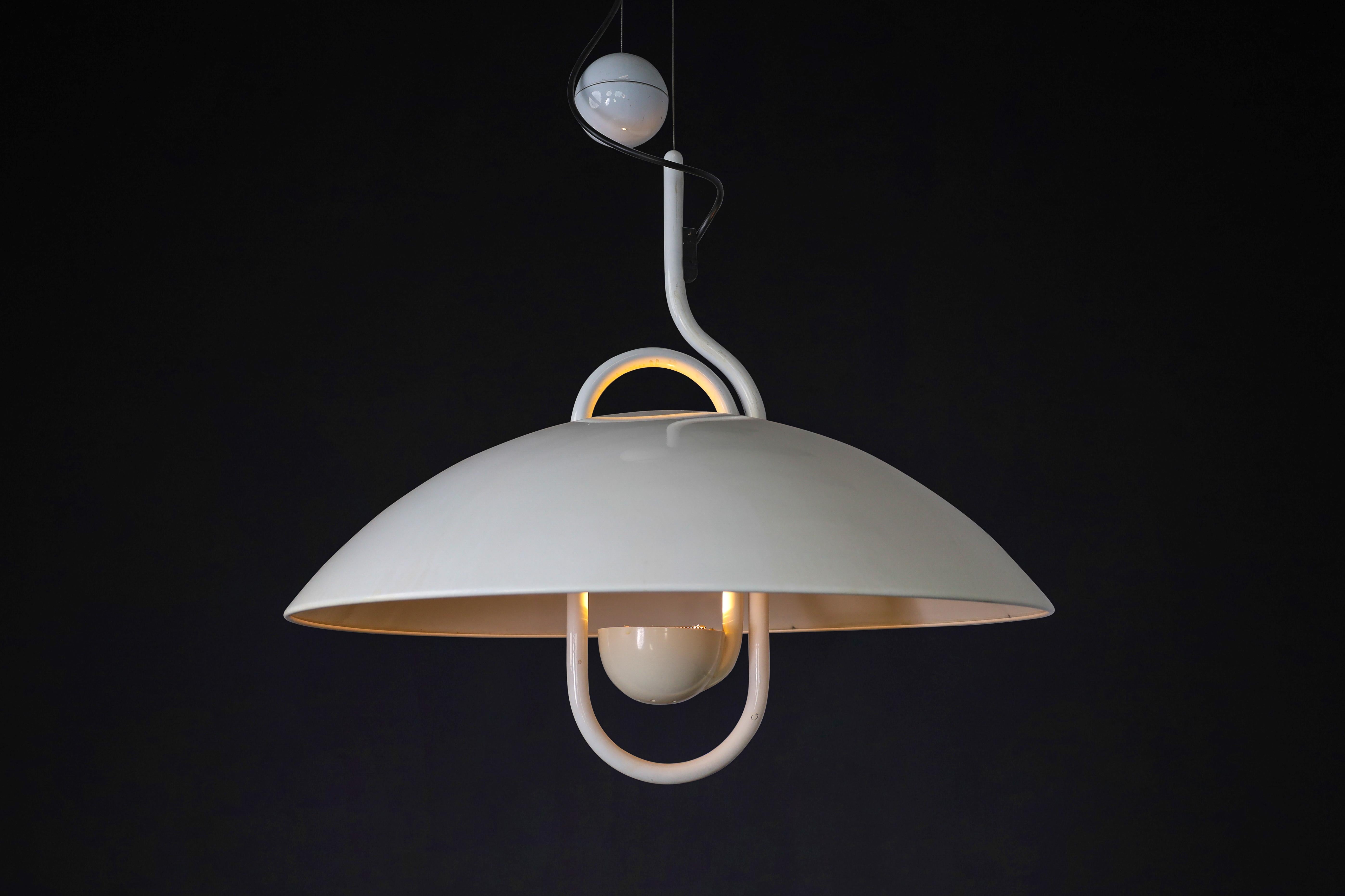 Modern Elio Martinelli for Martinelli Luce Moon Dome Metal Pendant Lamp 1980 For Sale 10