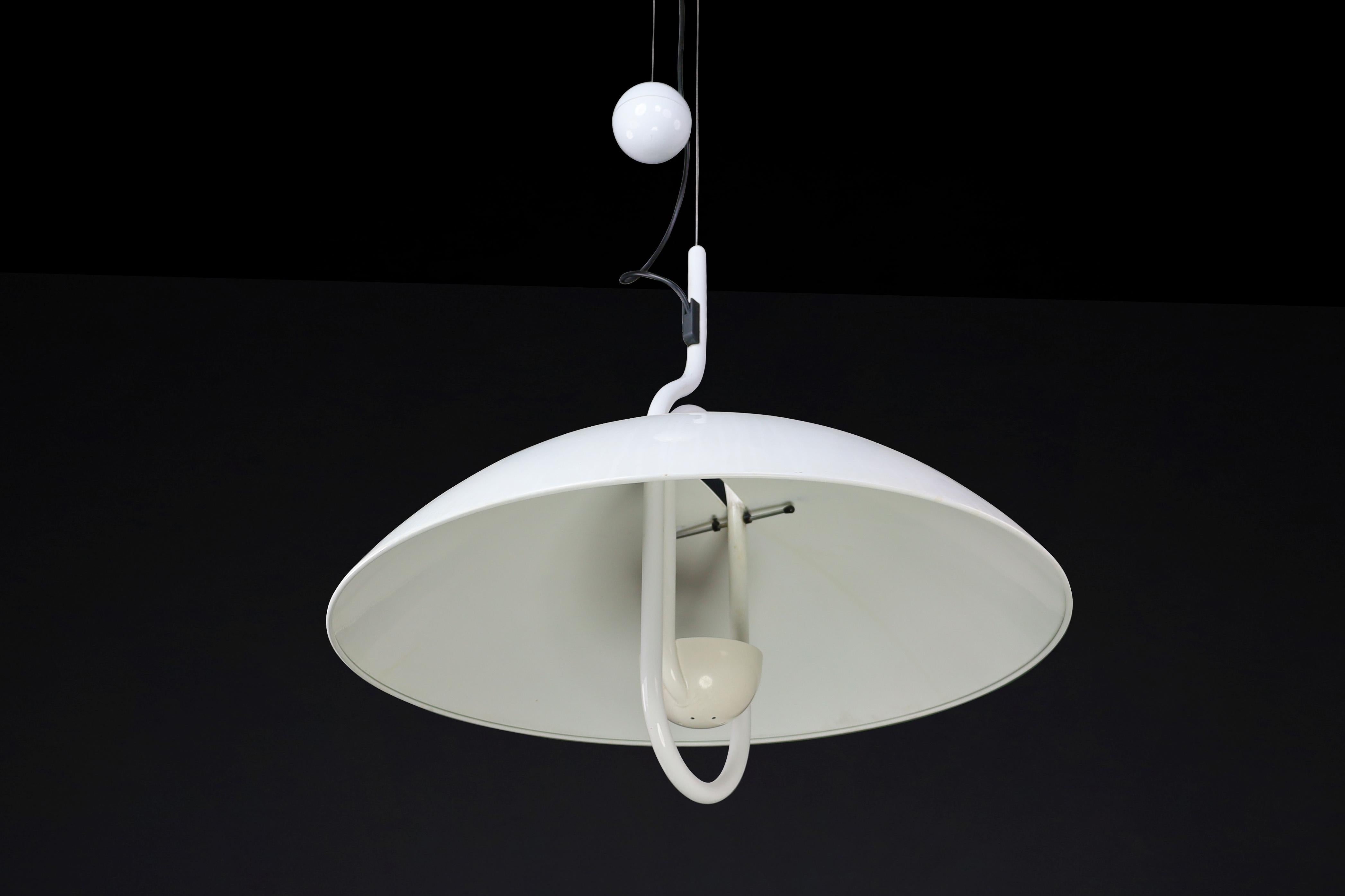 Modern Elio Martinelli for Martinelli Luce Moon Dome Metal Pendant Lamp 1980 In Good Condition For Sale In Almelo, NL