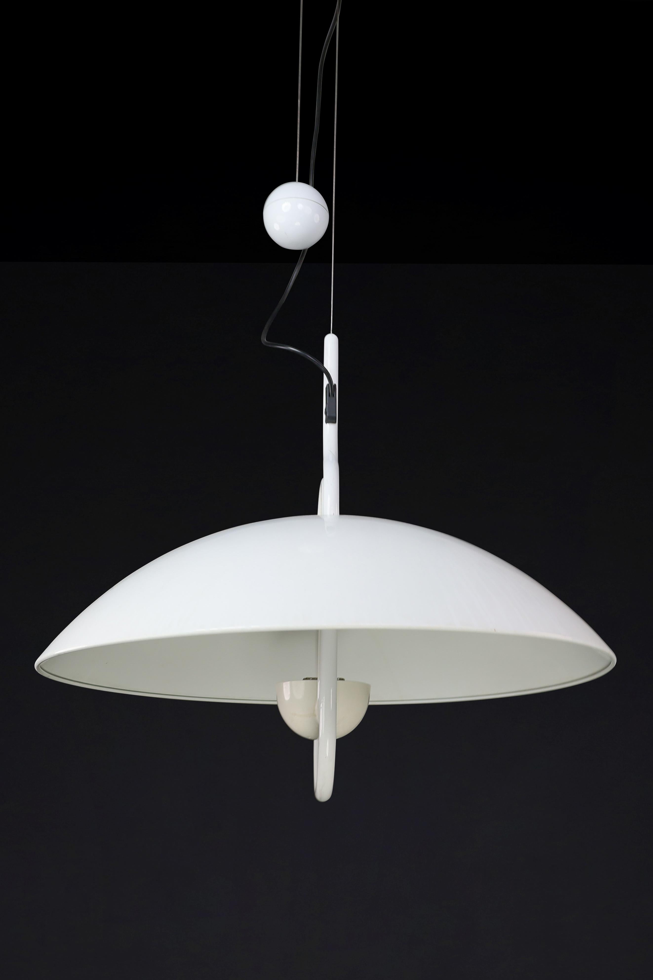 Modern Elio Martinelli for Martinelli Luce Moon Dome Metal Pendant Lamp 1980 For Sale 1