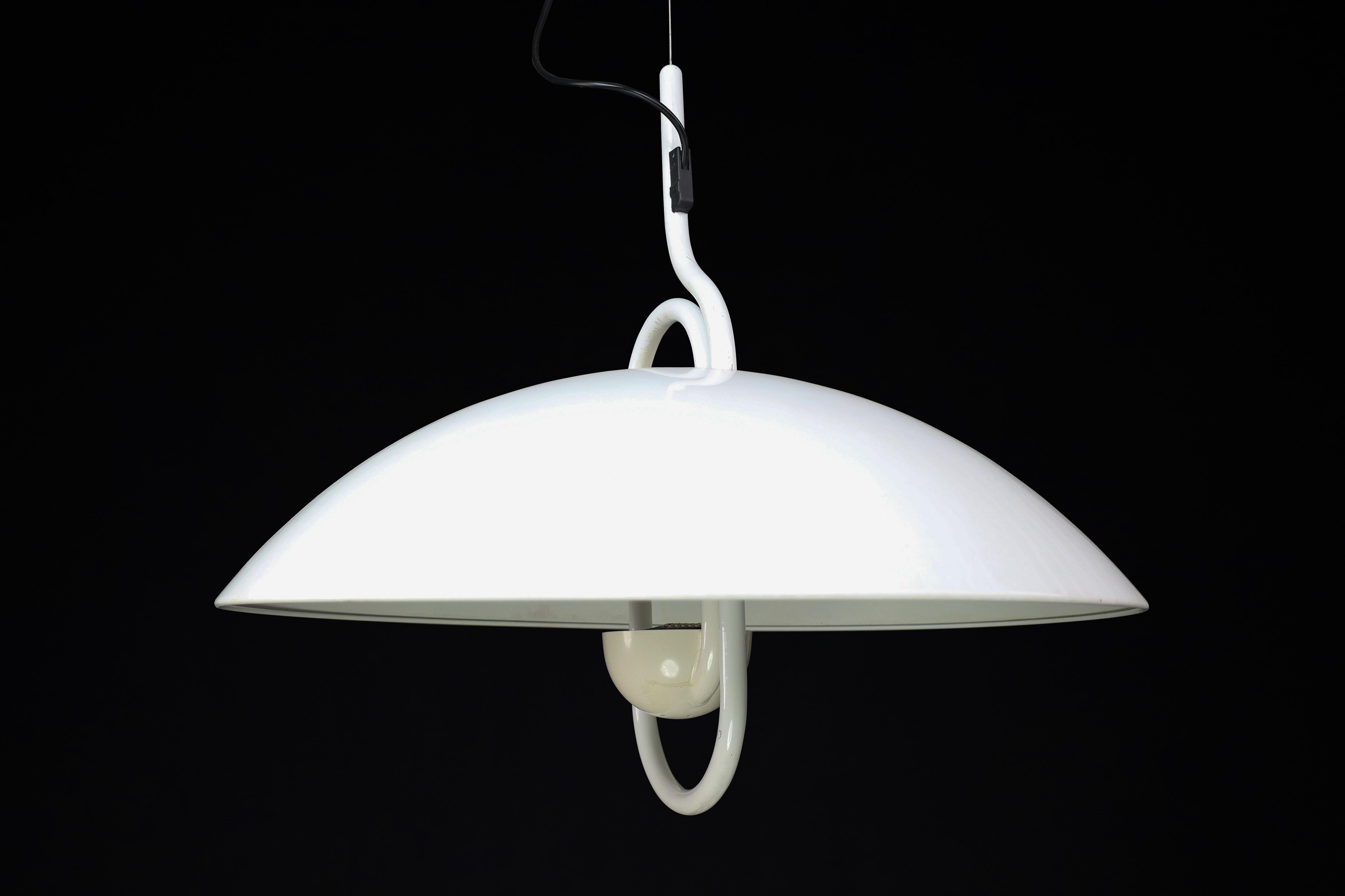 Modern Elio Martinelli for Martinelli Luce Moon Dome Metal Pendant Lamp 1980 For Sale 2