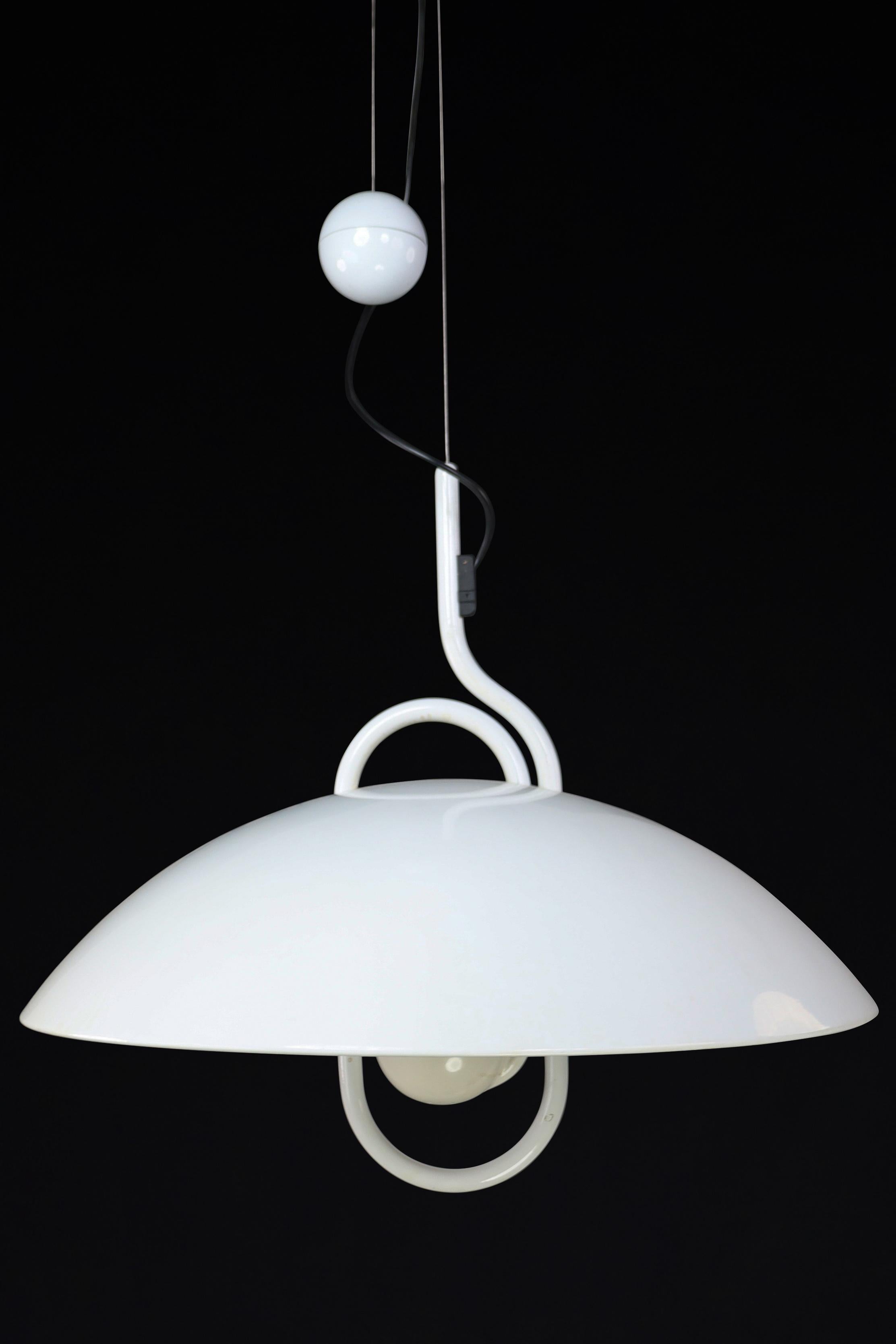 Modern Elio Martinelli for Martinelli Luce Moon Dome Metal Pendant Lamp 1980 For Sale 3